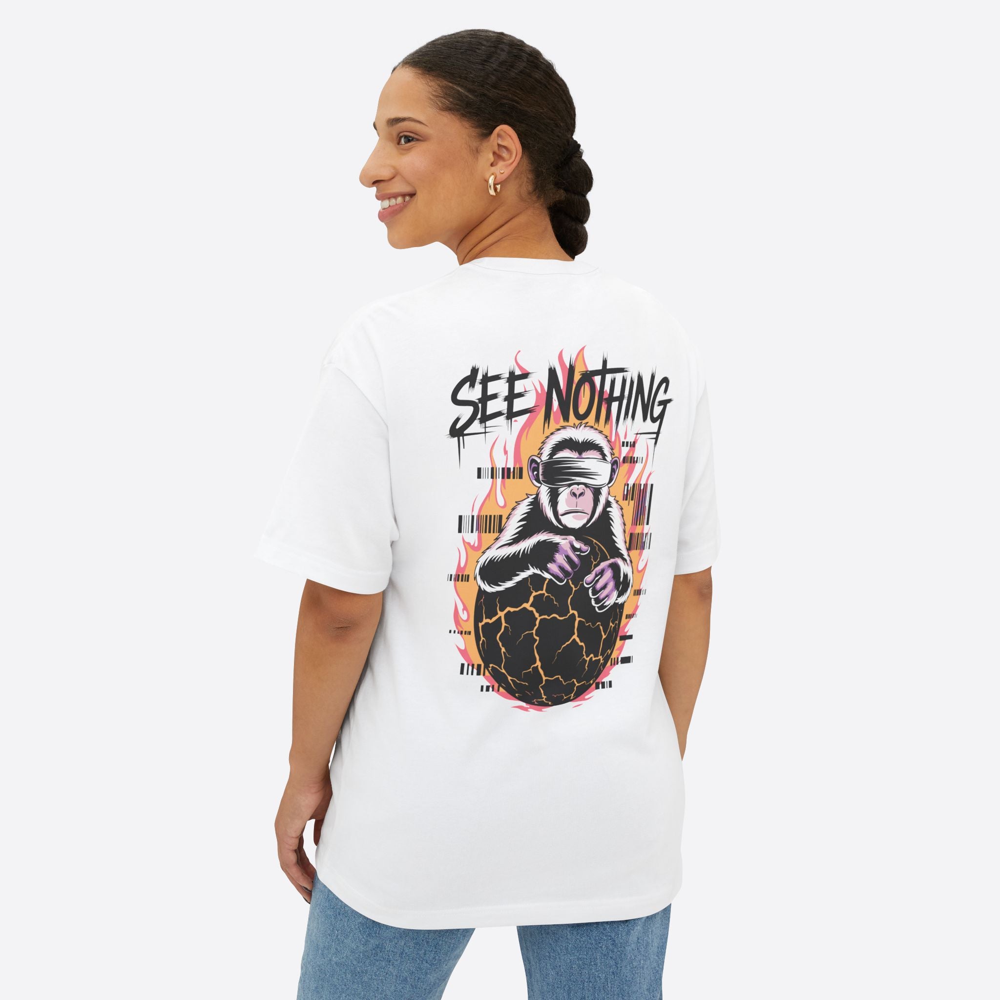 See Nothing Graphics Unisex Oversized Boxy Tee