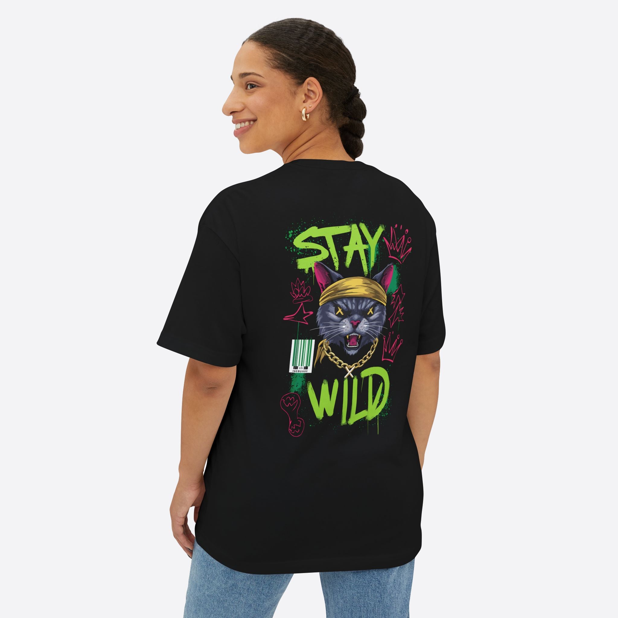 Stay Wild Graphics Unisex Oversized Boxy Tee