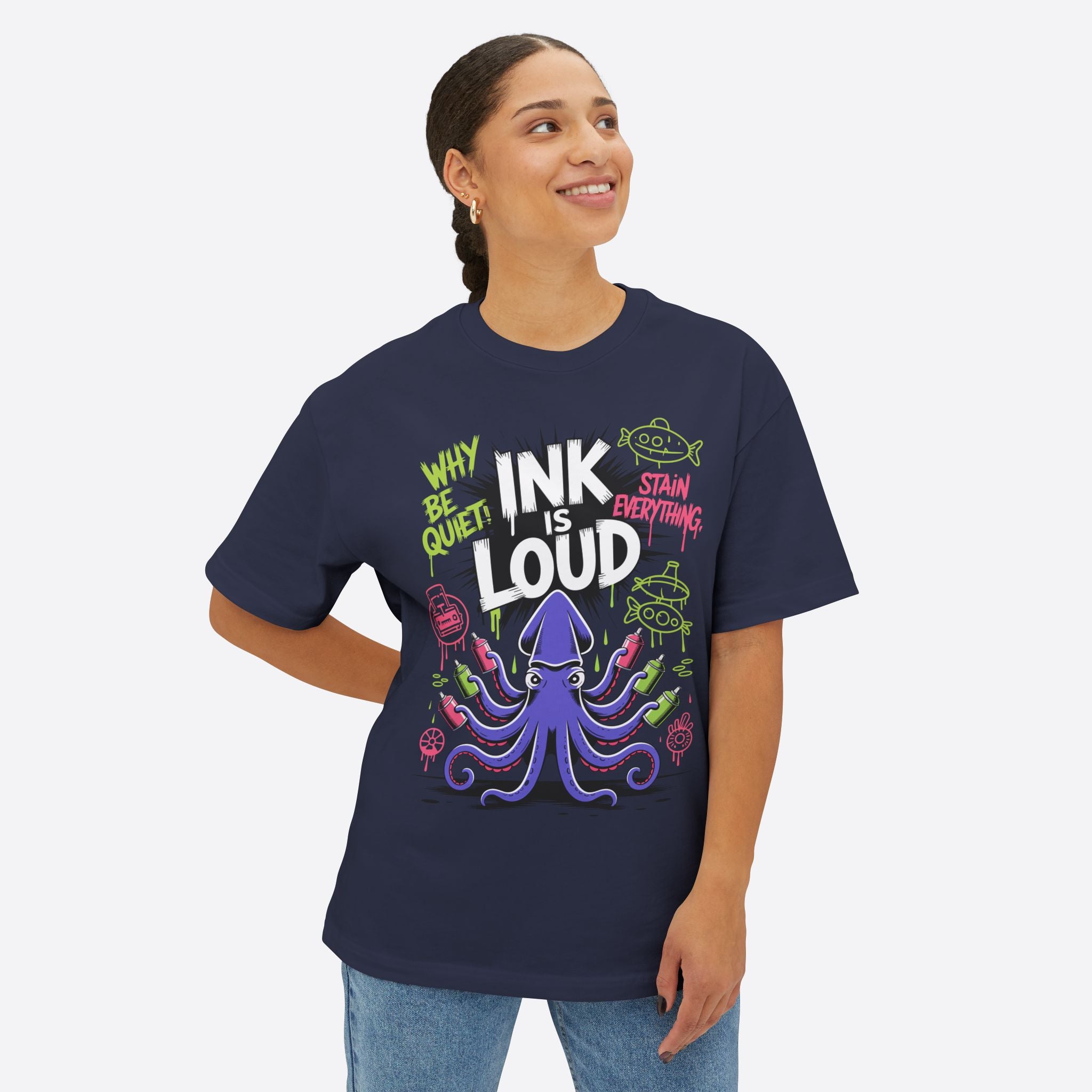 Ink Is Loud Graphics Unisex Oversized Boxy Tee