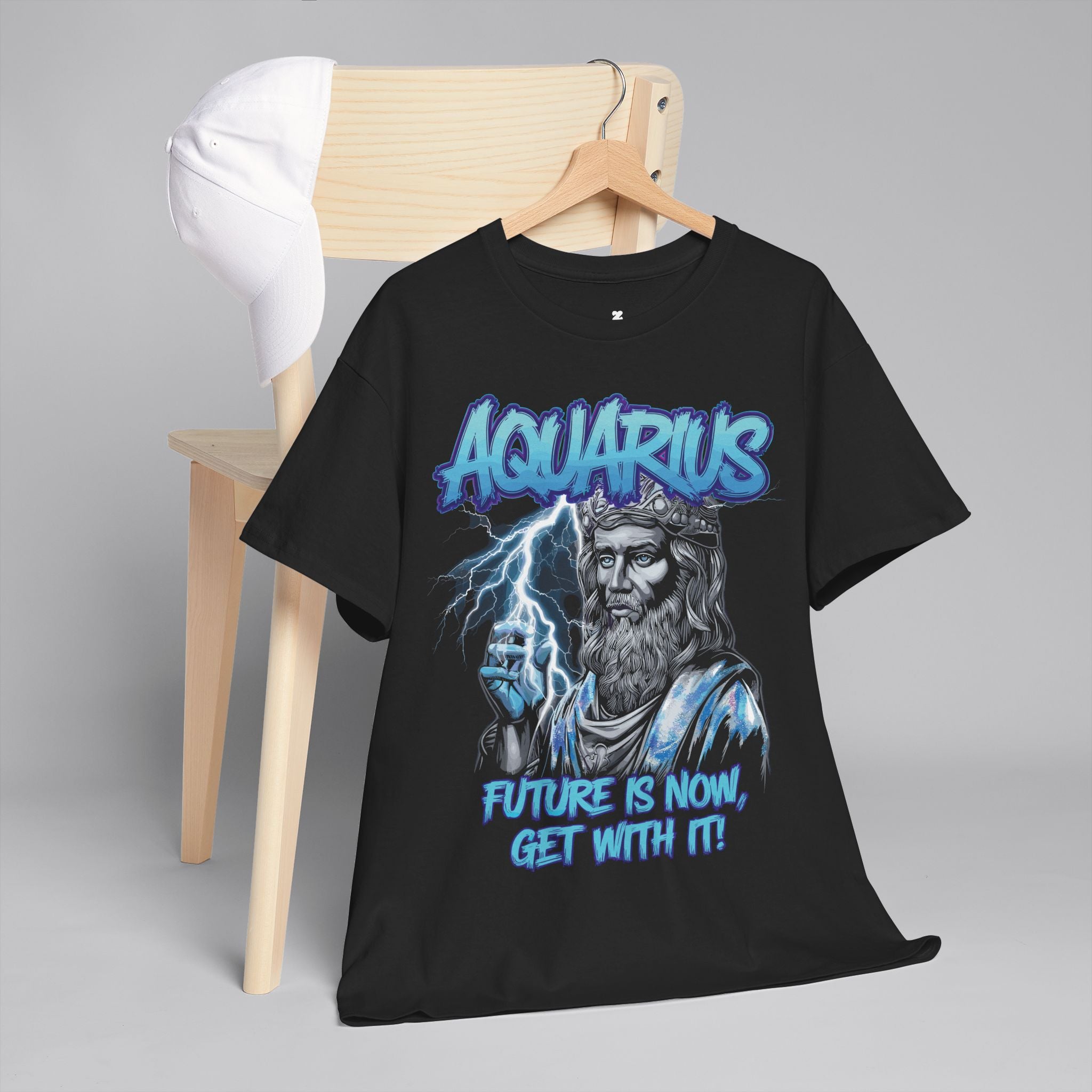 Aquarius Zodiac Lightning King - Future Is Now Graphic Tee - Unisex T-Shirt