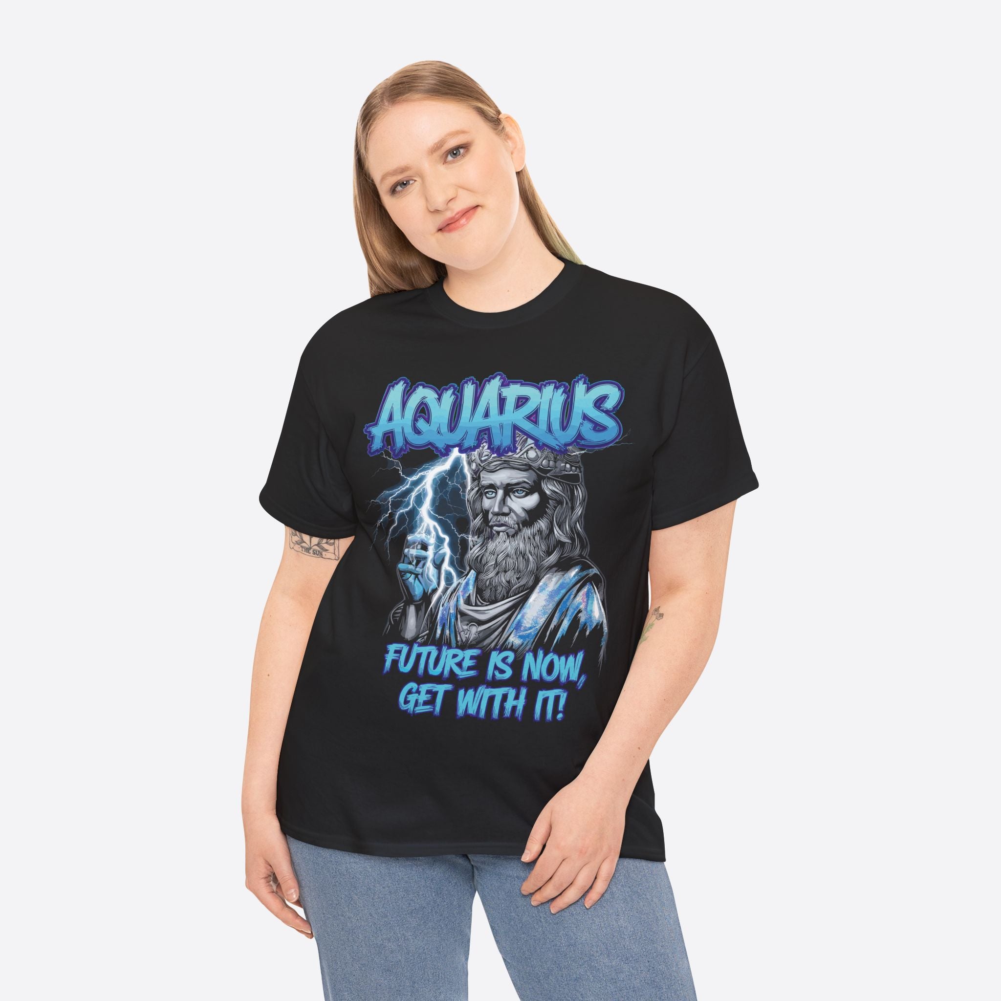 Aquarius Zodiac Lightning King - Future Is Now Graphic Tee - Unisex T-Shirt