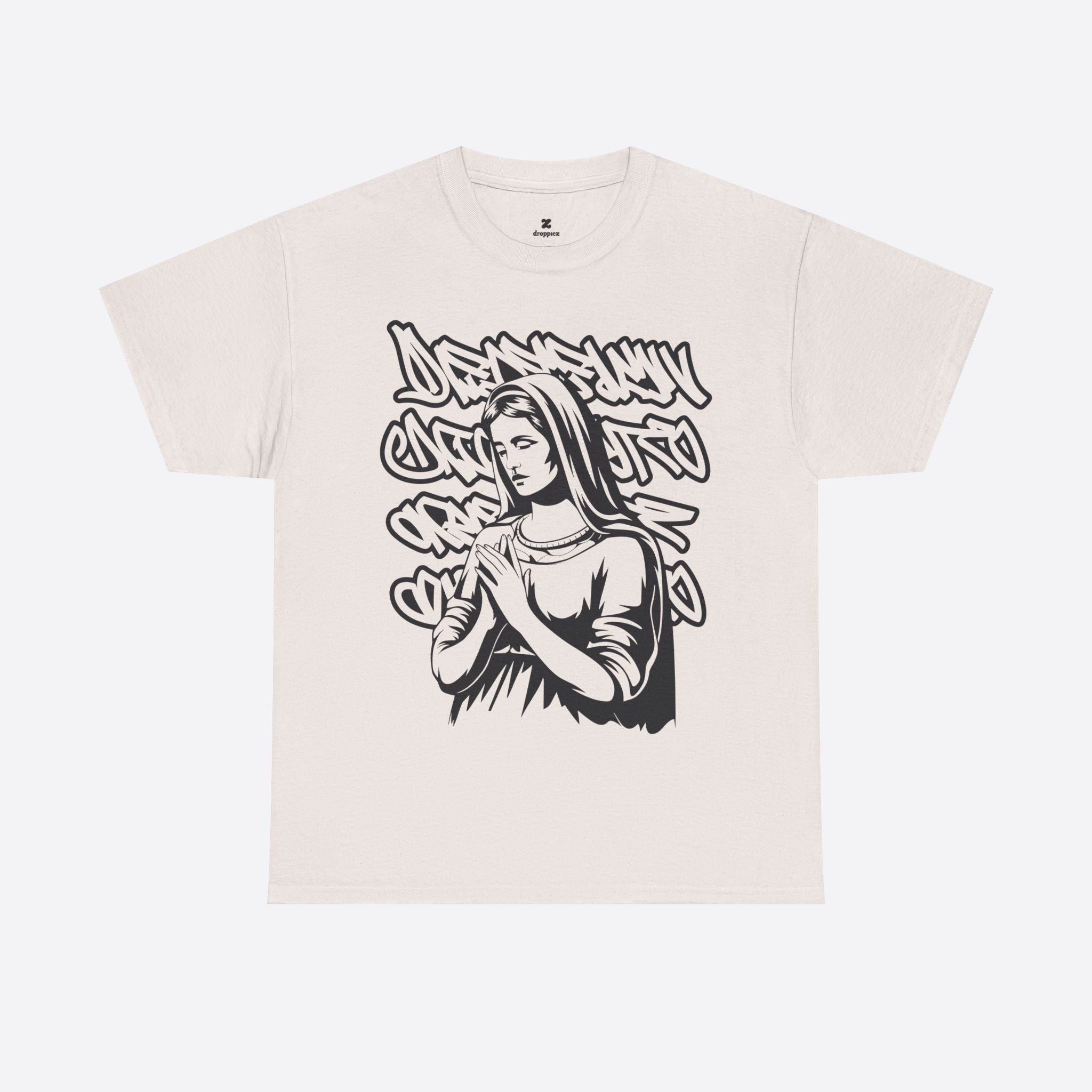 Street Art - Praying Woman Graffiti Graphic Tee - Unisex T-Shirt