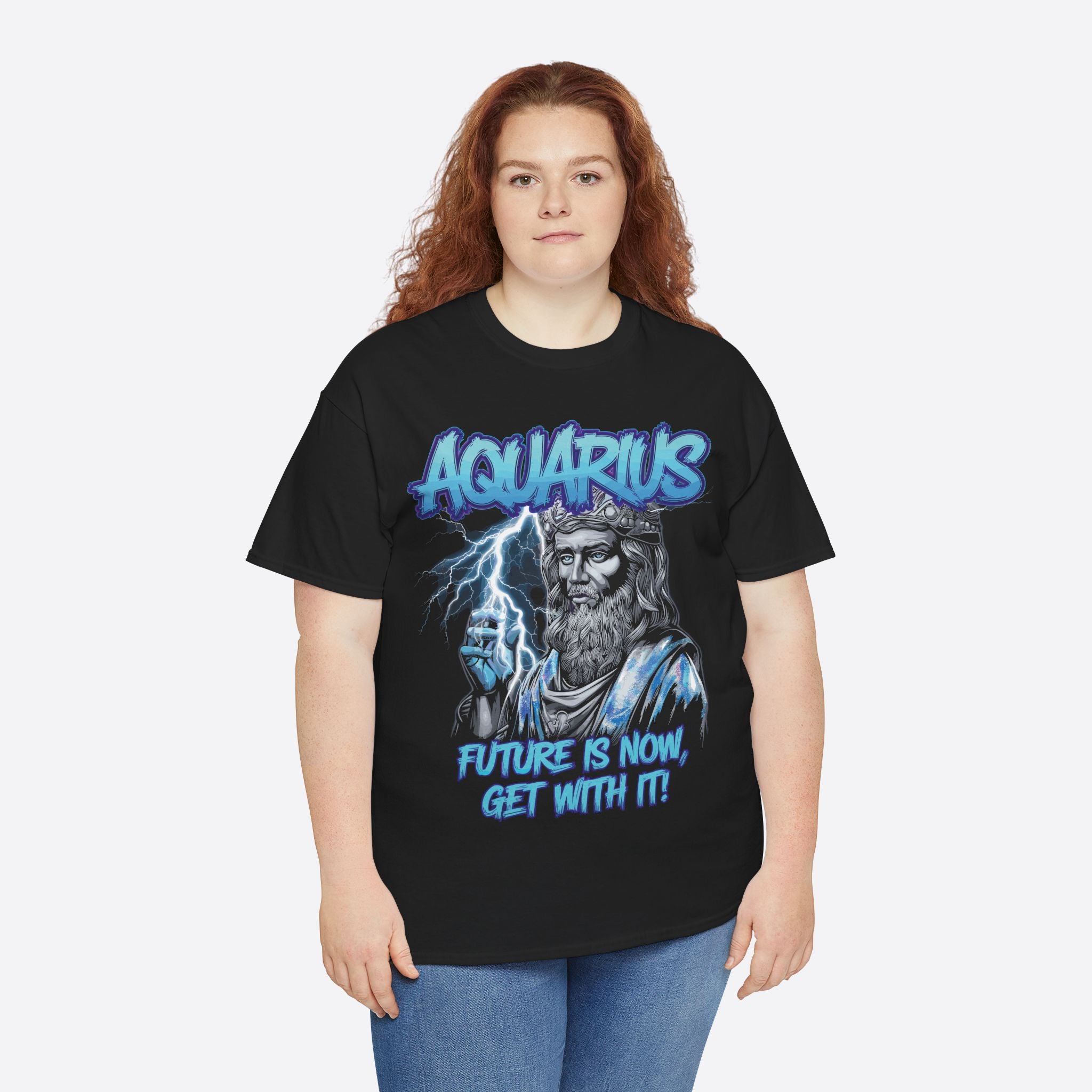 Aquarius Zodiac Lightning King - Future Is Now Graphic Tee - Unisex T-Shirt