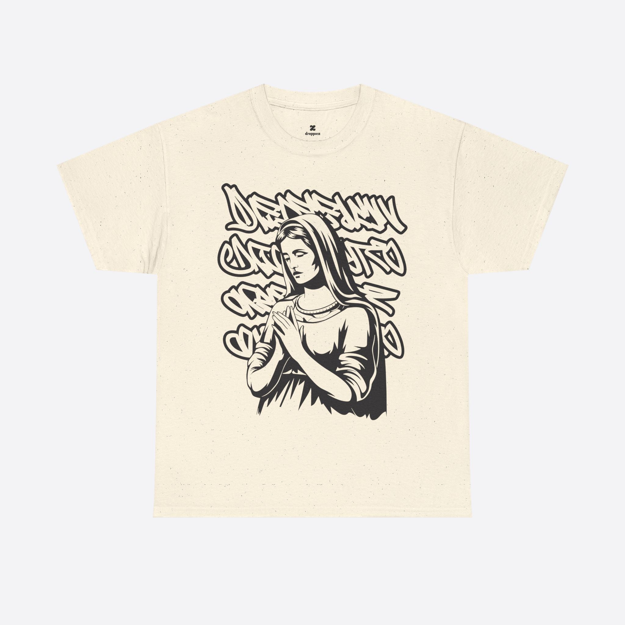 Street Art - Praying Woman Graffiti Graphic Tee - Unisex T-Shirt