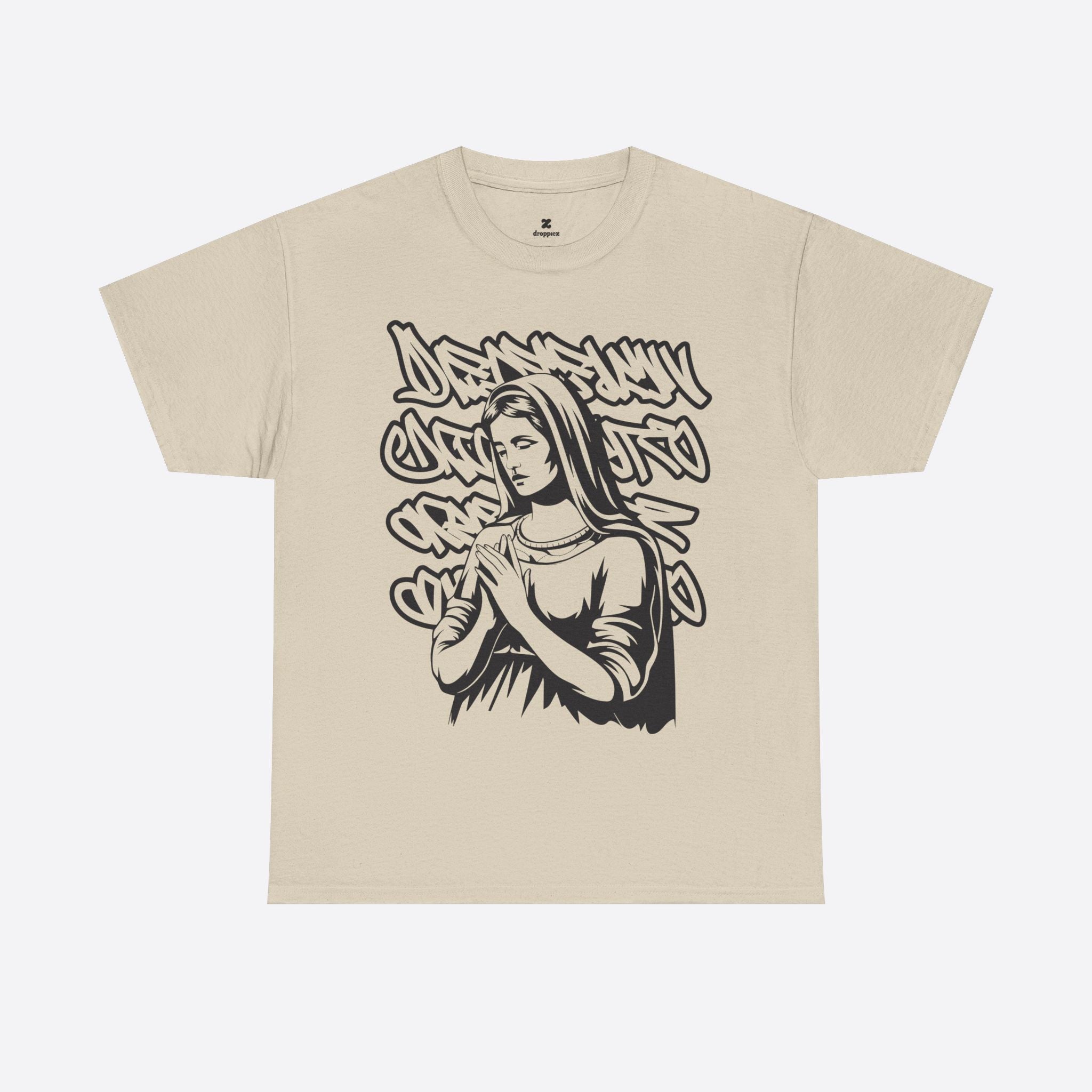 Street Art - Praying Woman Graffiti Graphic Tee - Unisex T-Shirt
