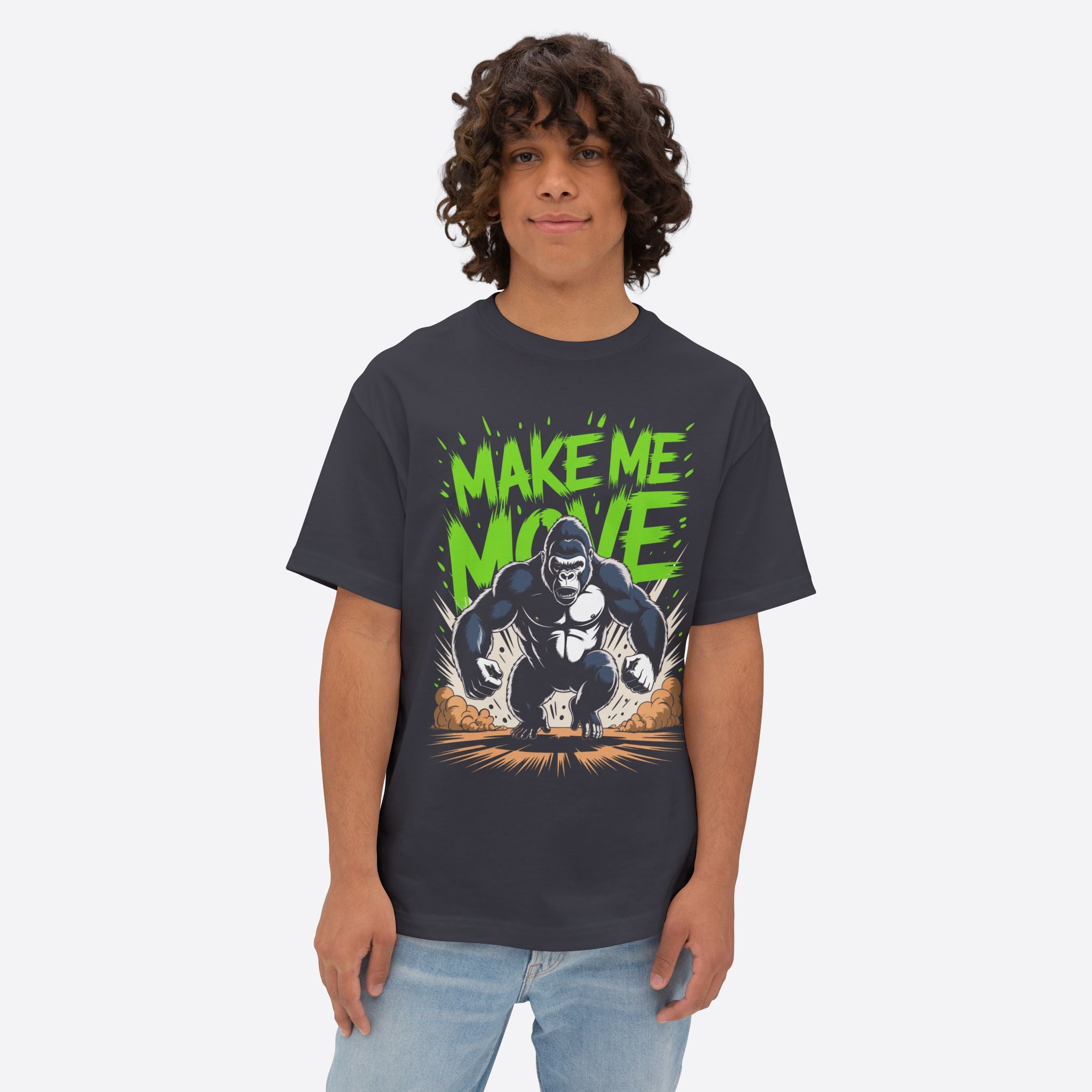 Make Me Move Graphics Unisex Oversized Boxy Tee