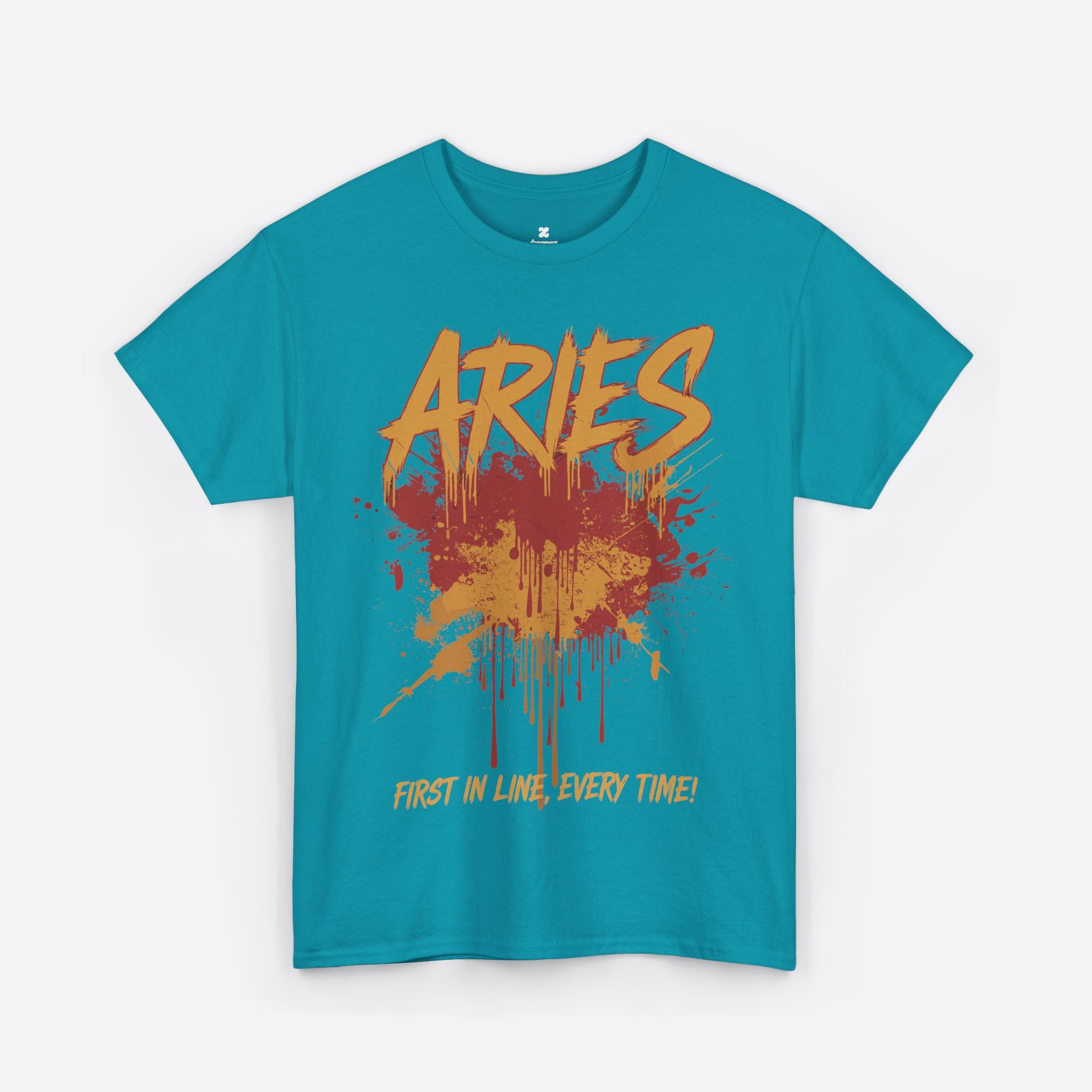 Aries Zodiac - First in Line, Flame Street Tee - Unisex T-Shirt