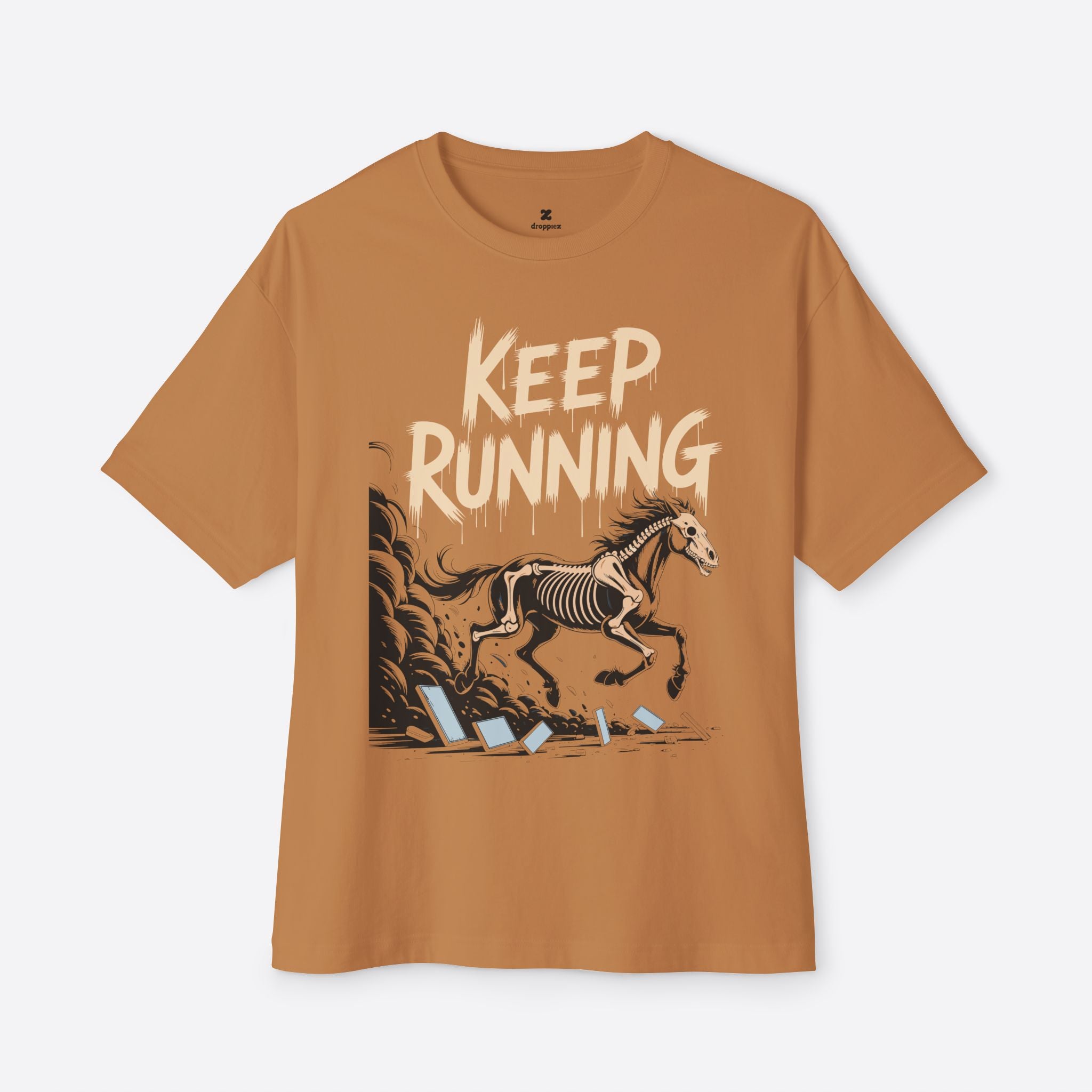 Keep Running Graphics Unisex Oversized Boxy Tee