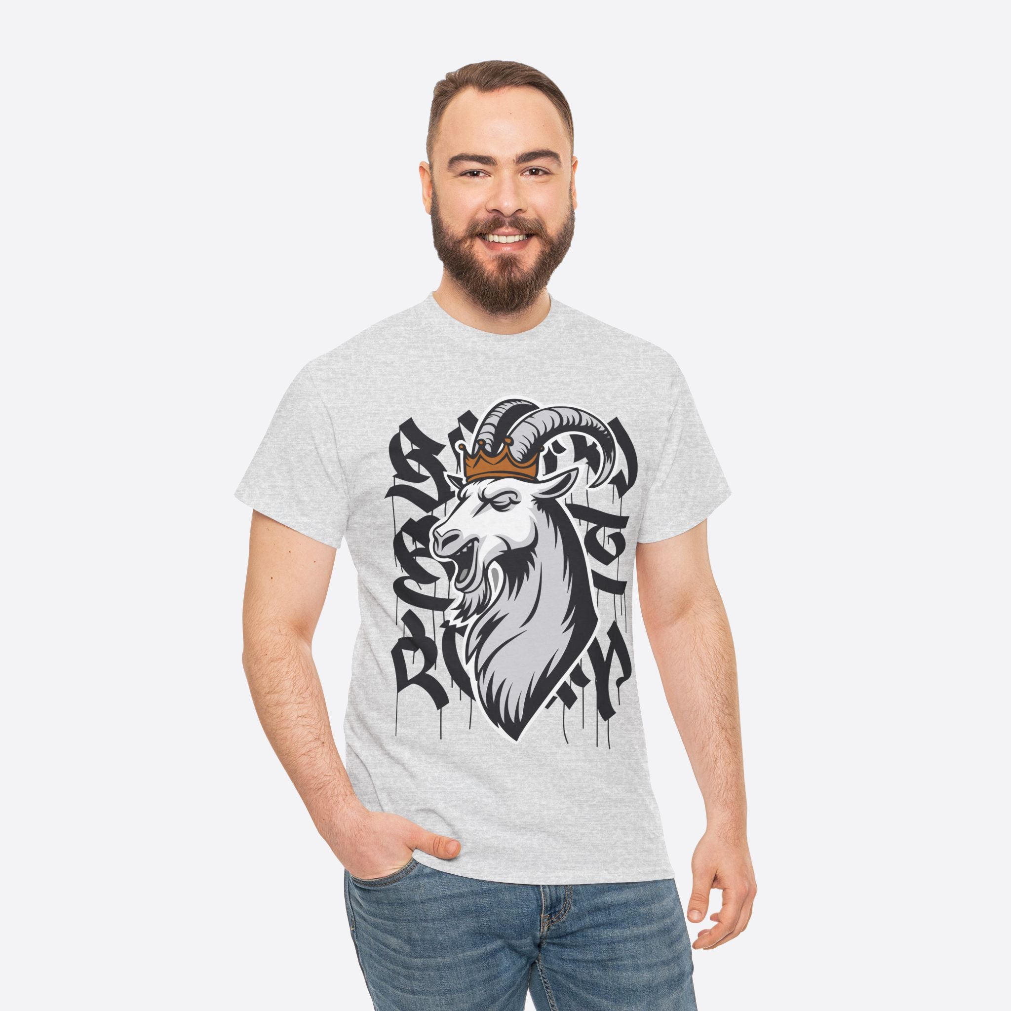 Capricorn Zodiac - Crowned Goat Graffiti Tee - Unisex T-Shirt