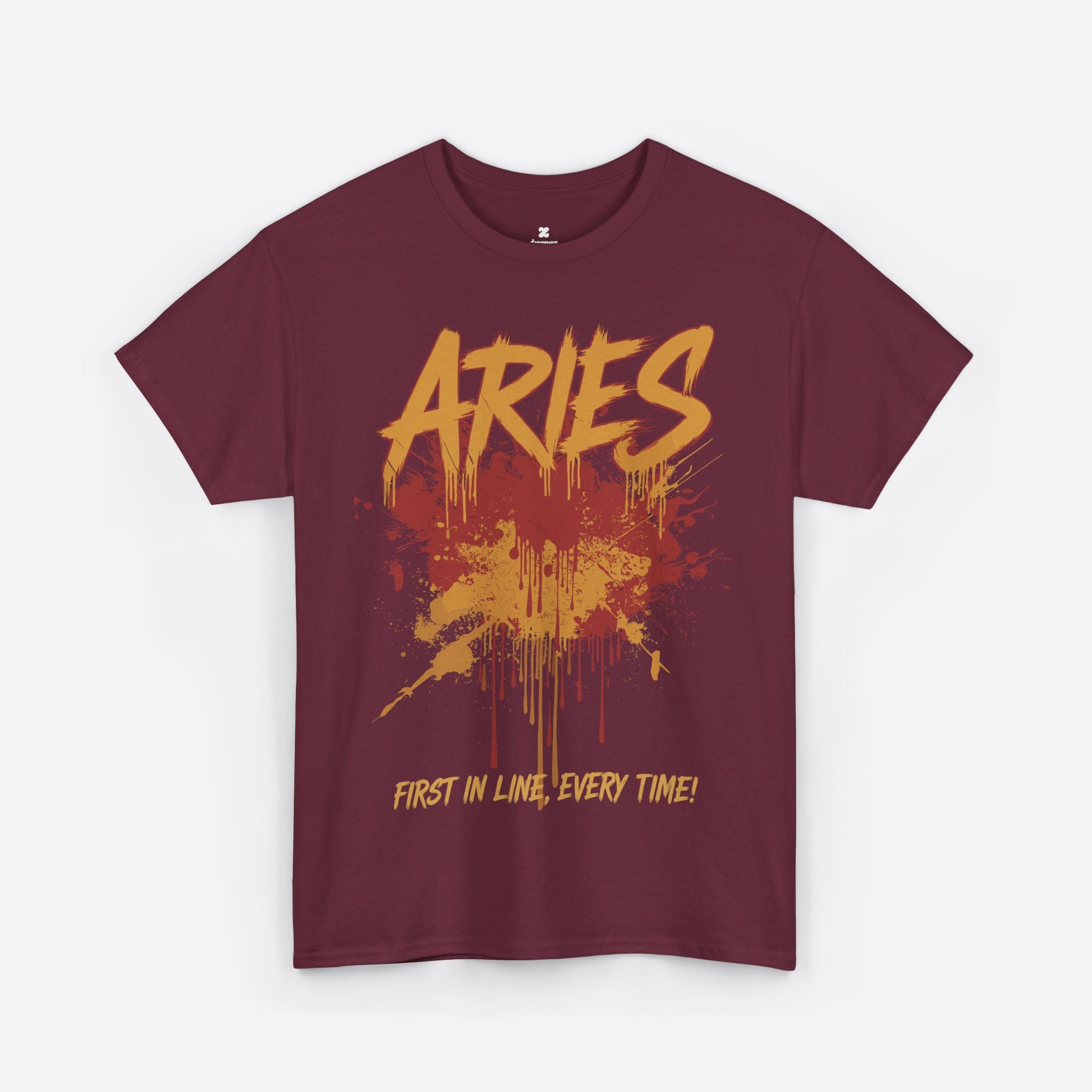 Aries Zodiac - First in Line, Flame Street Tee - Unisex T-Shirt