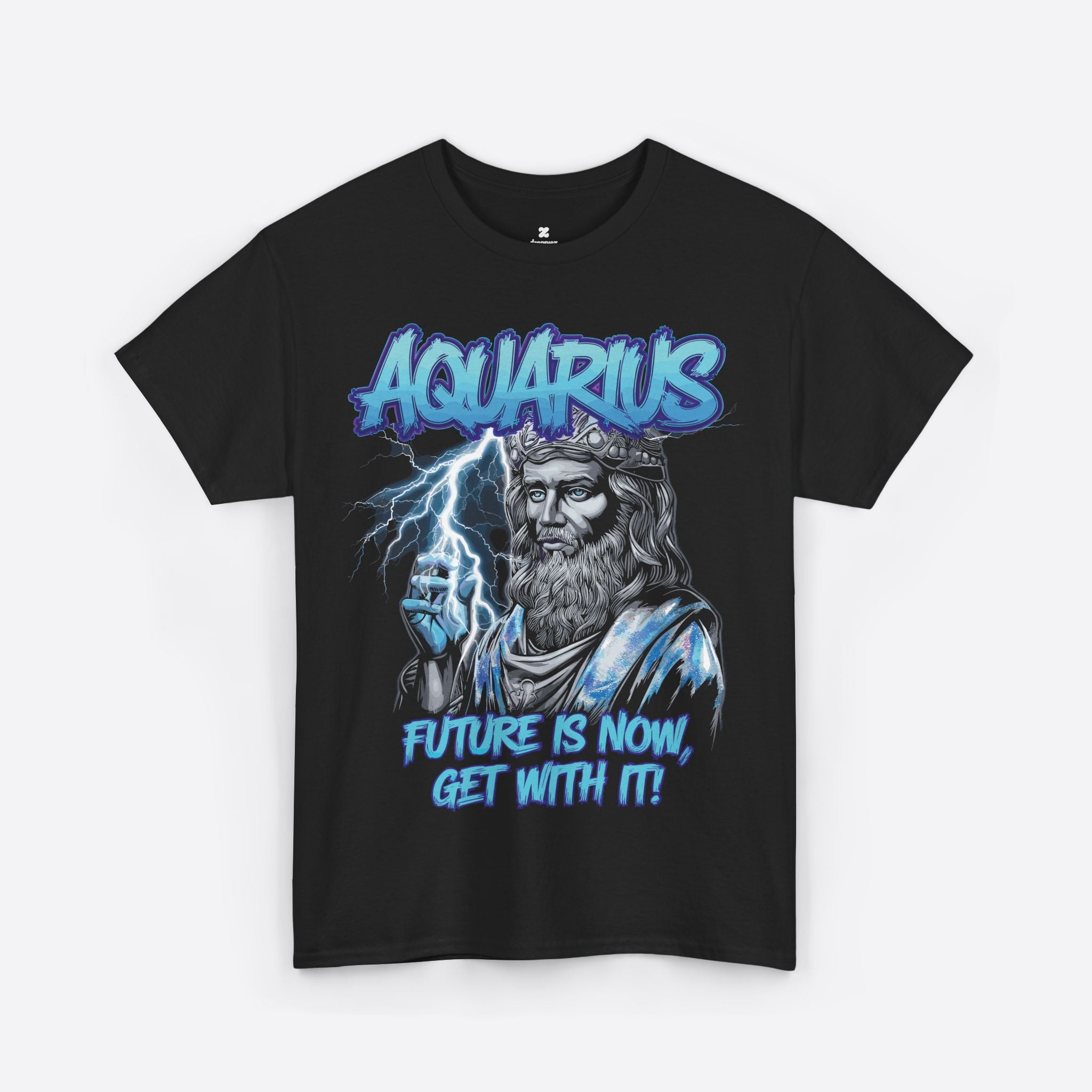 Aquarius Zodiac Lightning King - Future Is Now Graphic Tee - Unisex T-Shirt