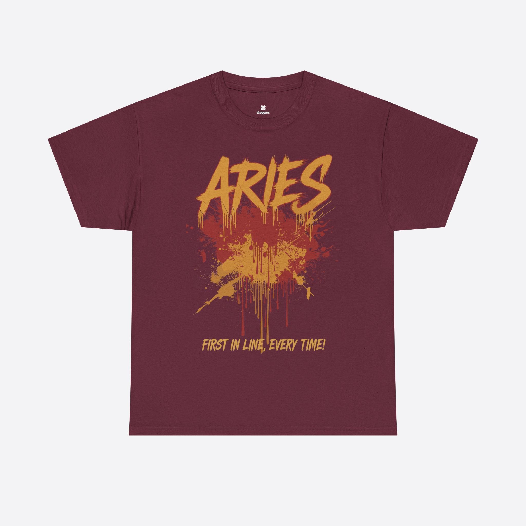 Aries Zodiac - First in Line, Flame Street Tee - Unisex T-Shirt